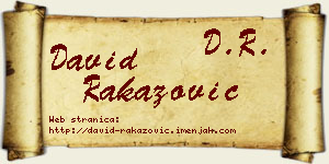 David Rakazović vizit kartica